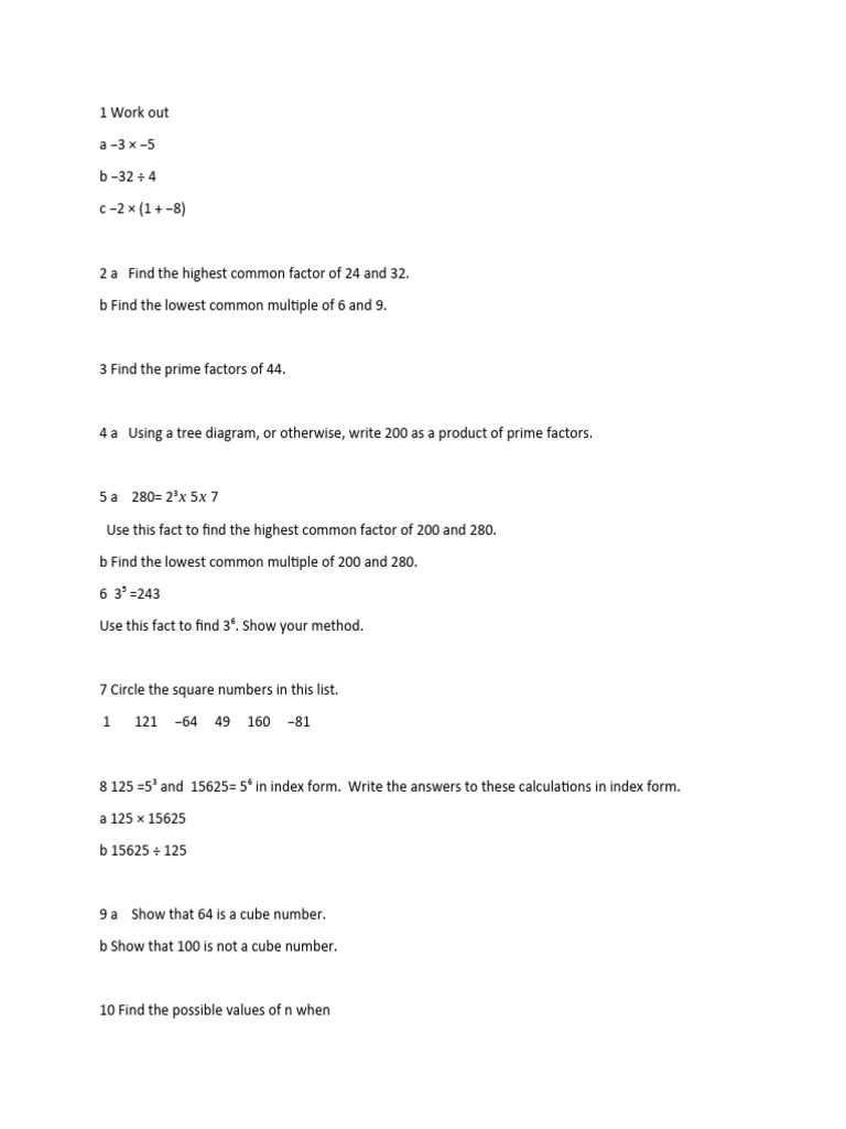 Math 1st chapter test y7 pdf