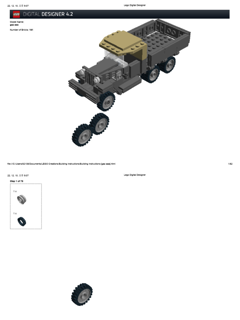 Lego GAZ-AAA | PDF | Motor Vehicle | Land Vehicles