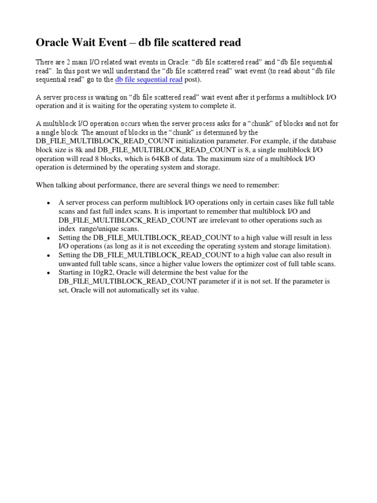 Oracle Wait Events PDF Database Index Oracle Database