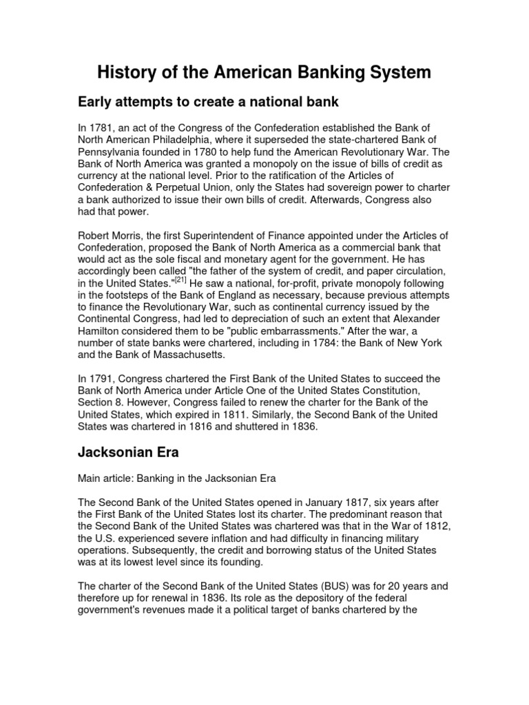 History of the American Banking System Federal Deposit Insurance