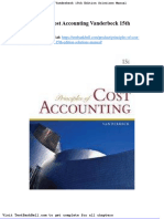 Principles of Cost Accounting Vanderbeck 15th Edition Solutions Manual