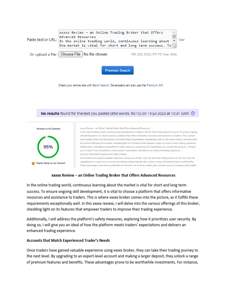 Generic English 800 Words Broker Review Sent To Berard For Translation