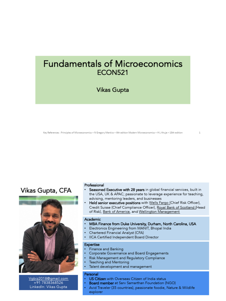 Microeconomics Fundamentals Course Outline | PDF | Supply And Demand ...