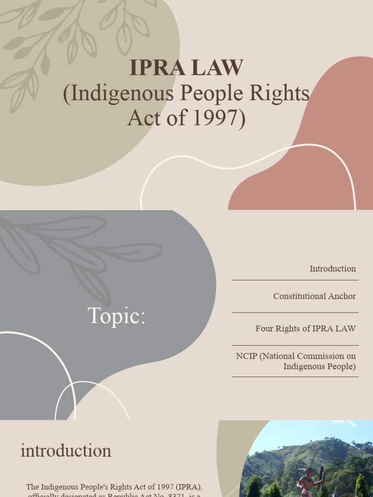 Overview of the IPRA Law (1997) | PDF | Politics
