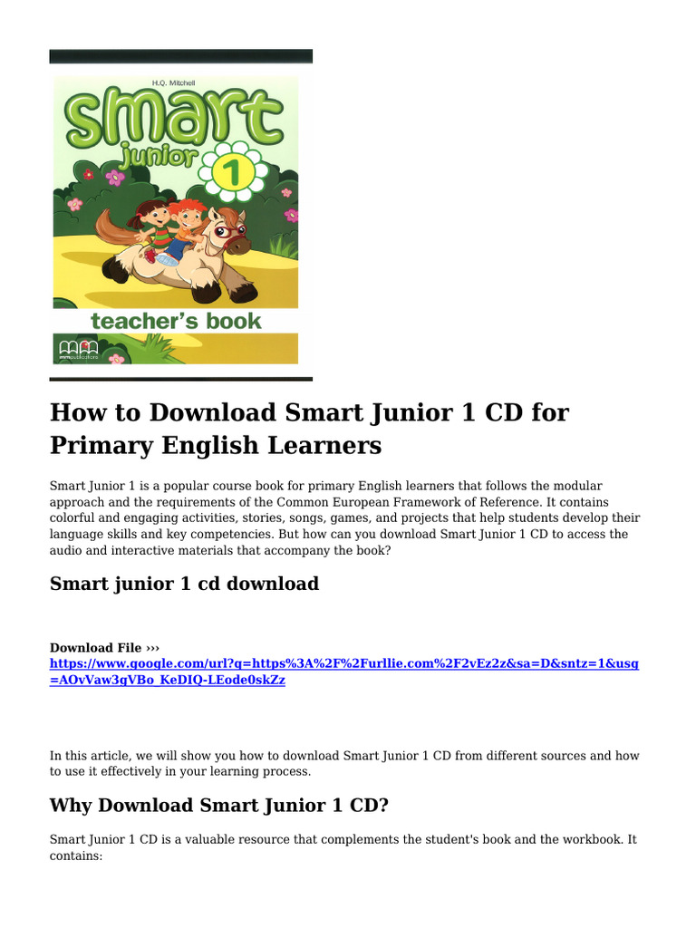 How To Download Smart Junior 1 CD For Primary English Learners.
