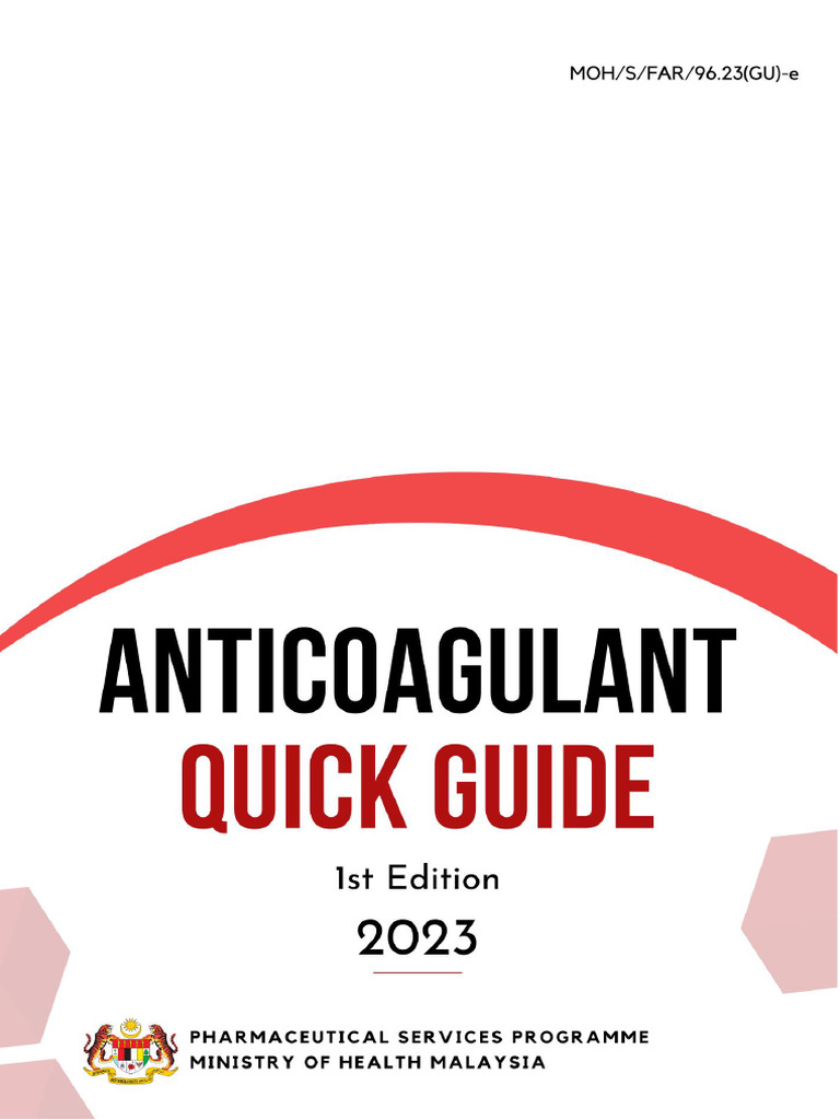 Anticoagulant quick guide 1st edition 2023 | PDF