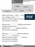 Hello My Friends Worksheet Fill in The Blanks BW