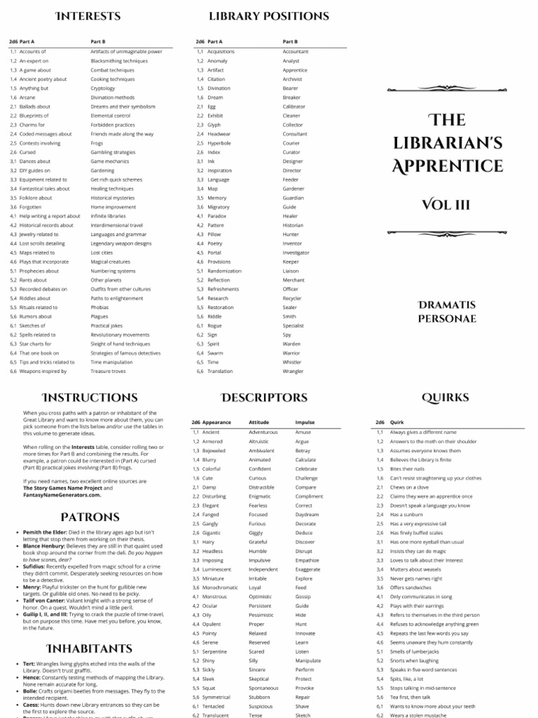 Librarian's Apprentice Vol 3 (A4, B&W) PDF