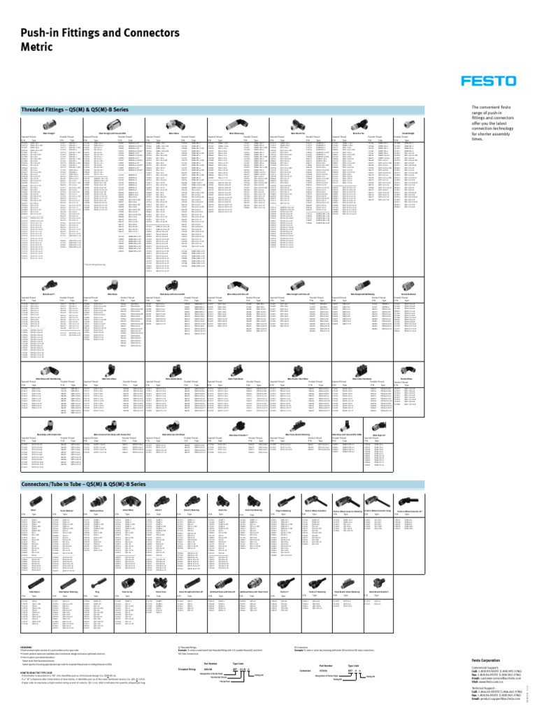 Festo Fitting Catalogue | PDF | Equipment | Mechanical