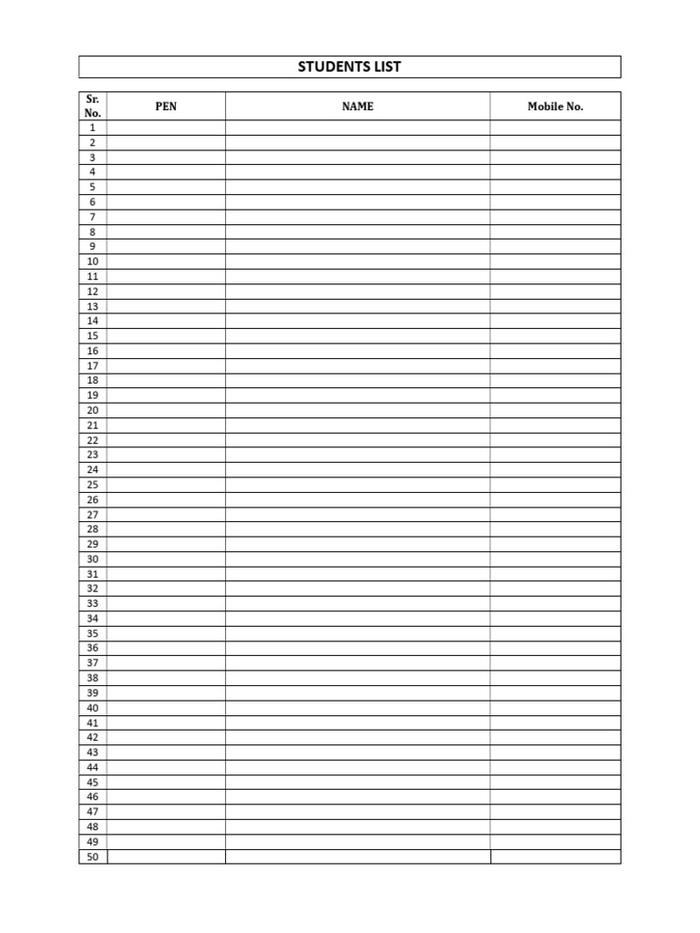 Students List 1 | PDF
