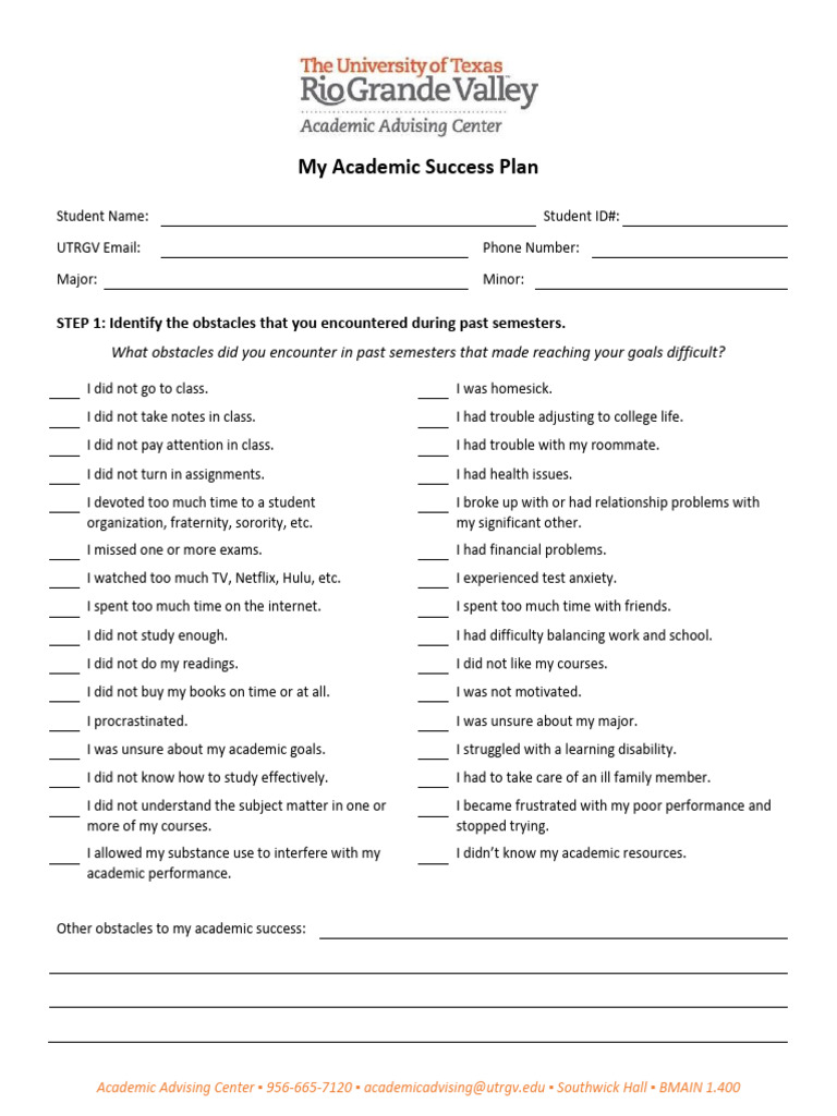 Academic Success Plan 2018 | PDF