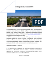 Catálogo de Cursos Da UFPI