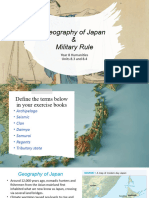 Geography of Japan & Military Rule: Year 8 Humanities Units 8.3 and 8.4