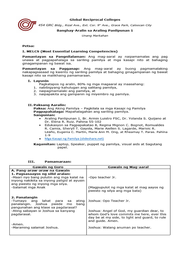 A.P Lesson Plan | PDF