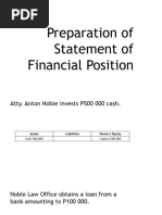 Preparation of Statement of Financial Position