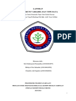 LAPORAN PRAKTIKUM Variabel Dan Tipe Data