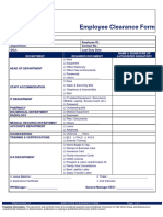 YAS Clinic Group Employee Clearance Form