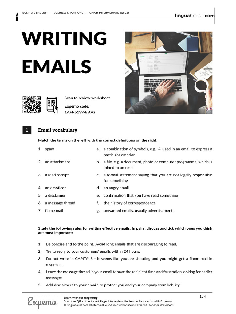 Writing Emails British English Teacher | PDF | Human Communication
