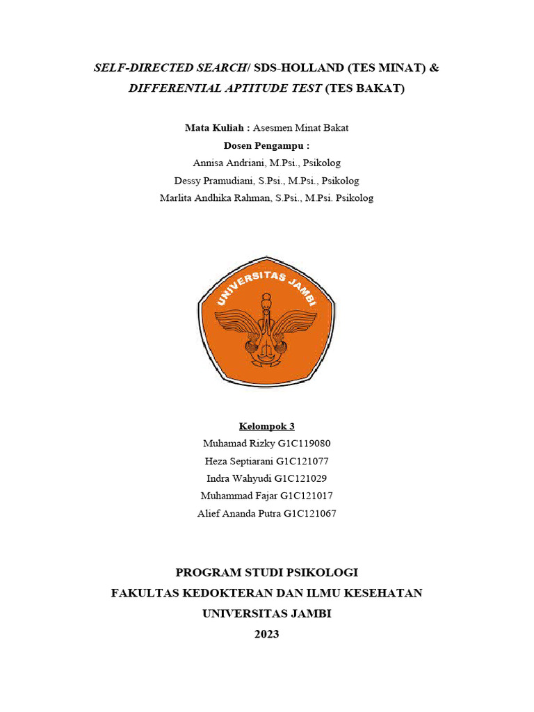 Makalah Kelompok 3 SelfDirected Search SdsHolland (Tes Minat