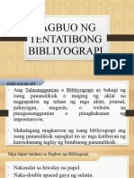 Pagbuo NG Tentatibong Bibliograpi