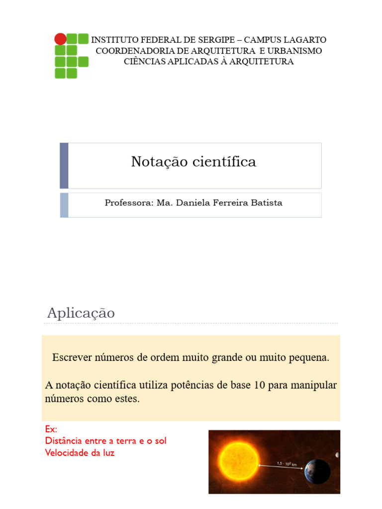 Notação Científica - Definição, Suas Propriedades e Exercícios, PDF, Exponenciação