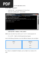 JAVA Course Notes