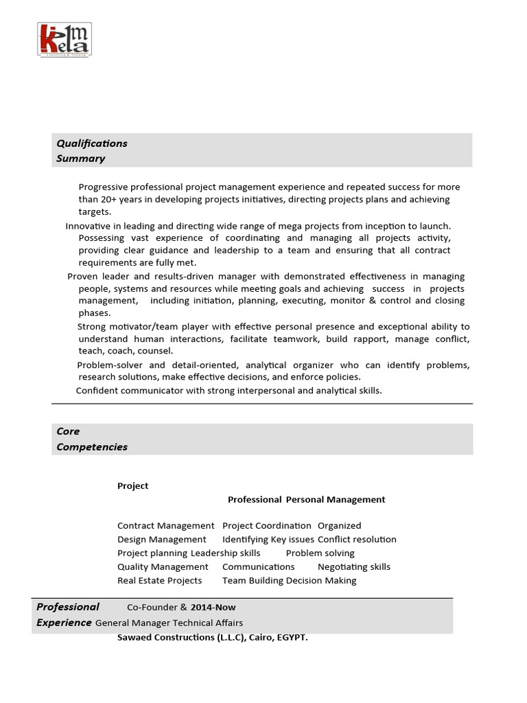 Project Manager CV Sample 1 | PDF | Project Management | Leadership