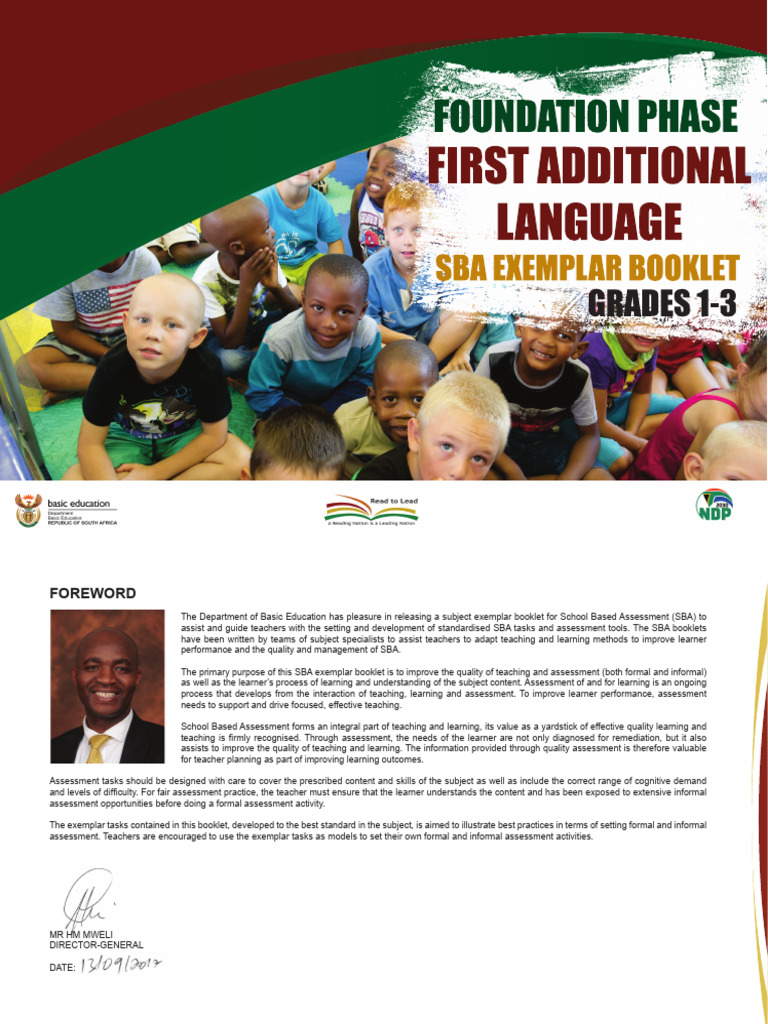 Foundation Phase FAL SBA Exemplar Guide | PDF | Educational Assessment ...