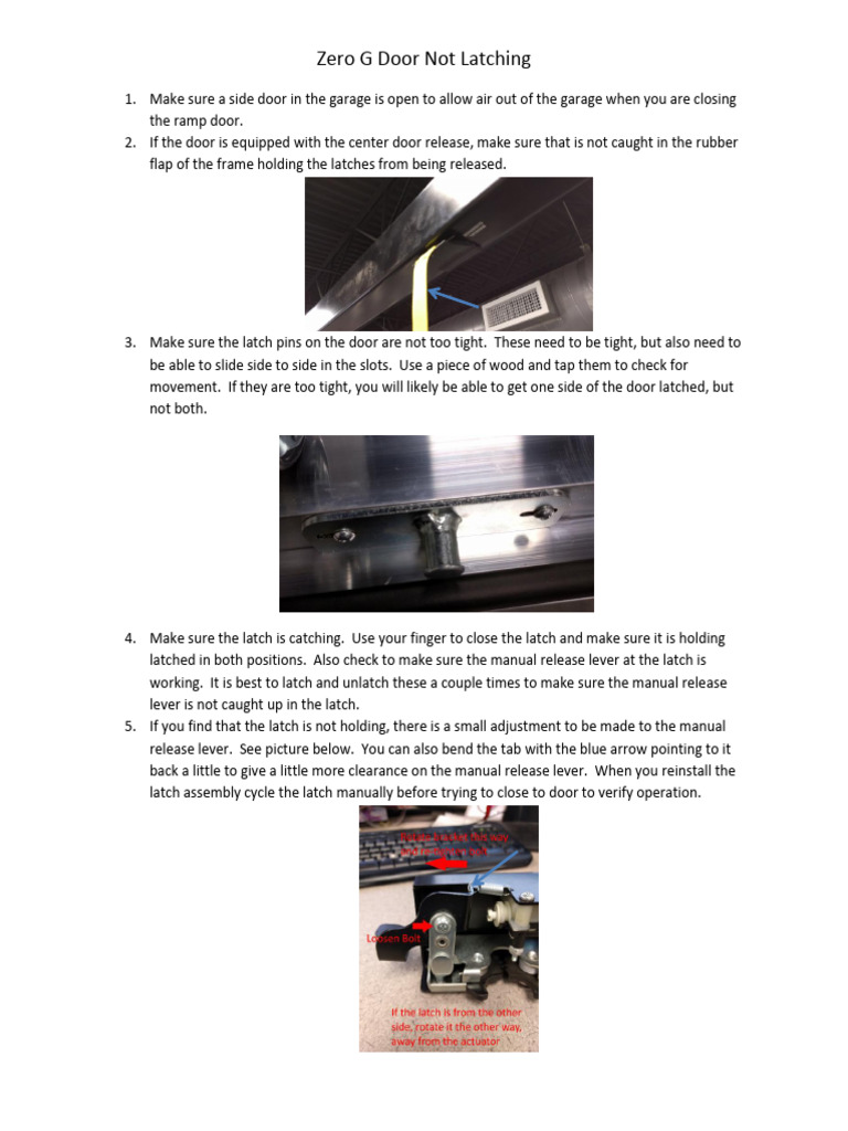 Zero G Door Latching Troubleshooting Guide | PDF | Career & Growth ...