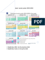 Calendarul Anului Școlar 2023