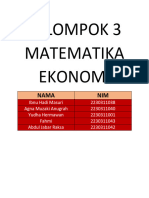 Kelompok 3 Matematika Ekonomi