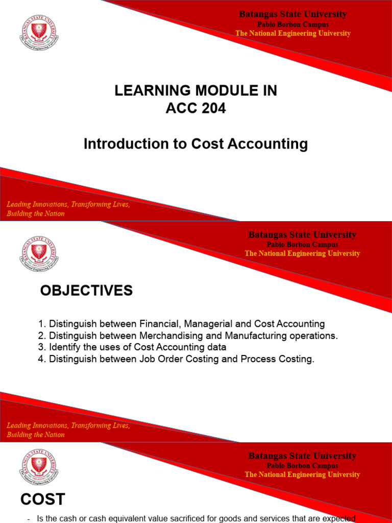 Lecture 1 Introduction To Cost Accounting | PDF | Business | Technology ...