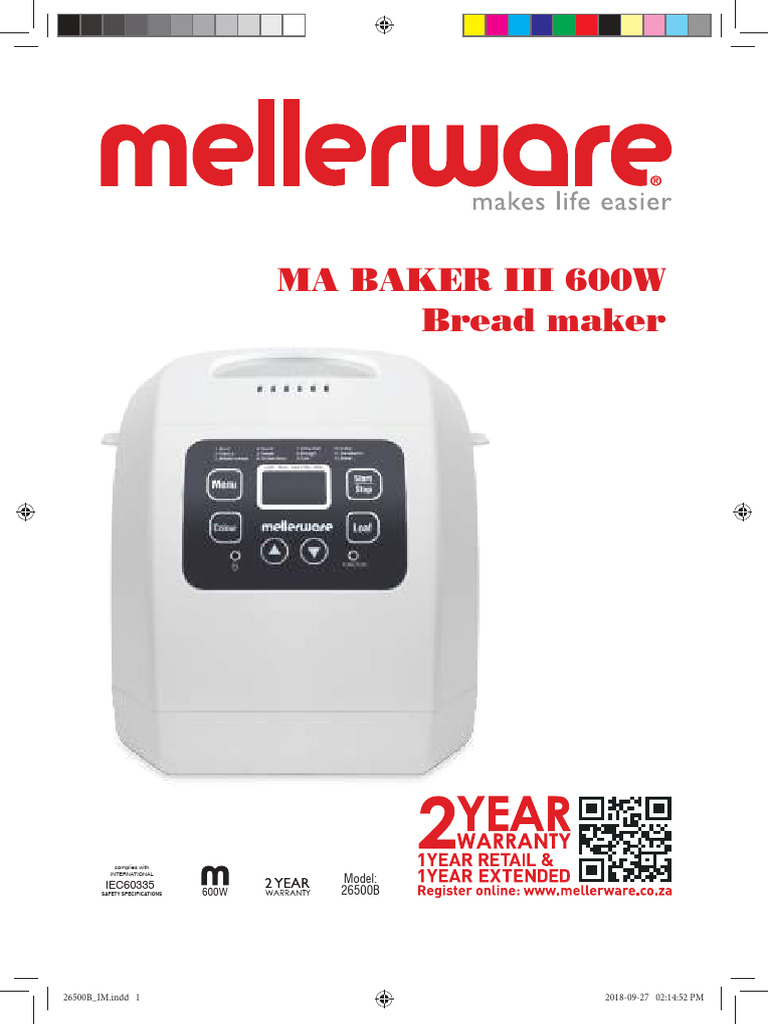 Mellerware Ma Baker III Manual | PDF | Breads | Flour
