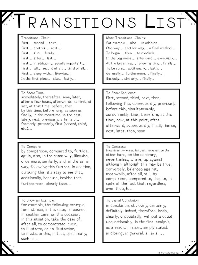 Transition List | PDF