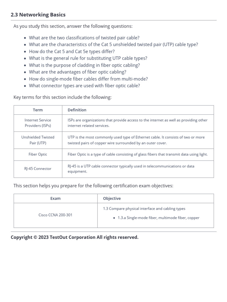 2.3 Networking Basics | PDF
