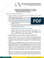 Pengumuman Untuk Mahasiswa Ftis - Unpar Proses Pengisian Formulir Rencana Studi (FRS) SEMESTER GANJIL 2023/2024