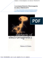 Solutions Manual To Accompany Elements of Electromagnetics 3rd Edition 9780195134773