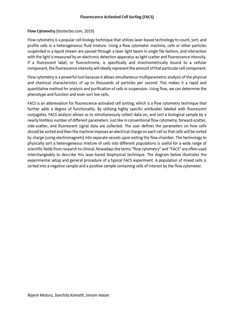 Overview of Fluorescence-Activated Cell Sorting | PDF | Flow Cytometry ...