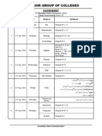 Datesheet (Monthly Test SLP-I) Sep 2023 (Inter Part II)