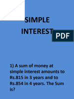 Simple Interest Aptitude Sample Questions