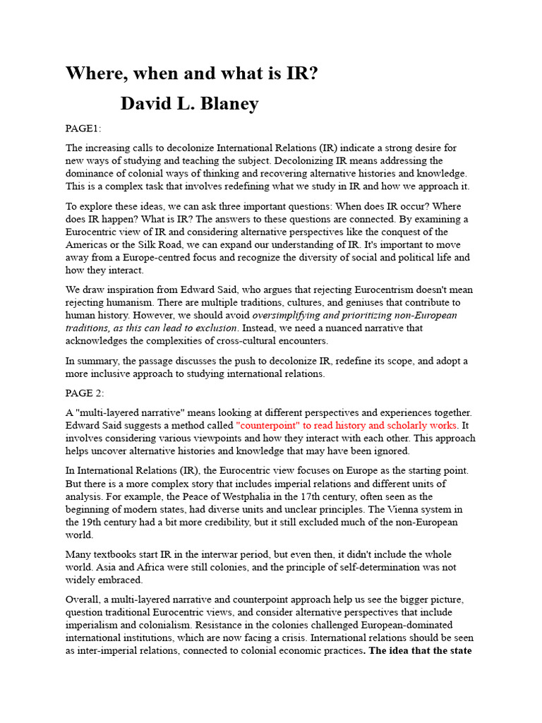 Summary of where when and what is ir by david blaney download free