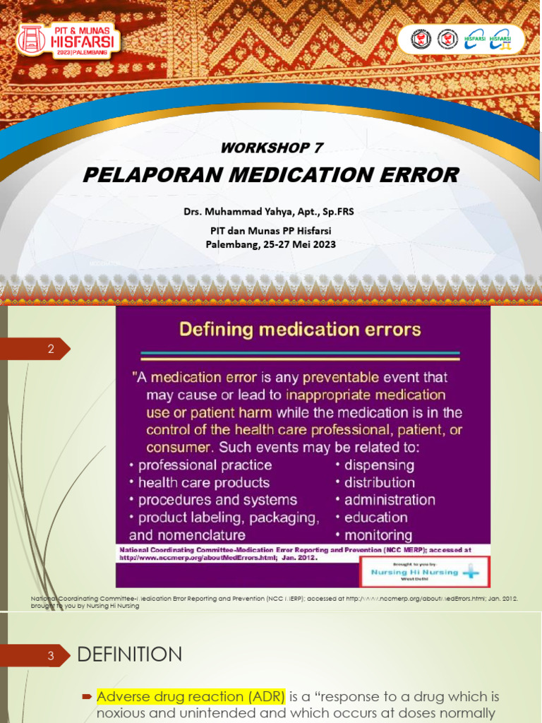 NCC MERP Medication Error Workshop Insights | PDF | Medical Error ...