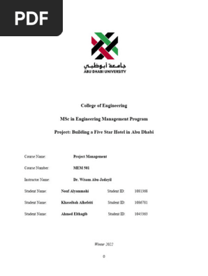 MEM 501 - Project Report Examplee