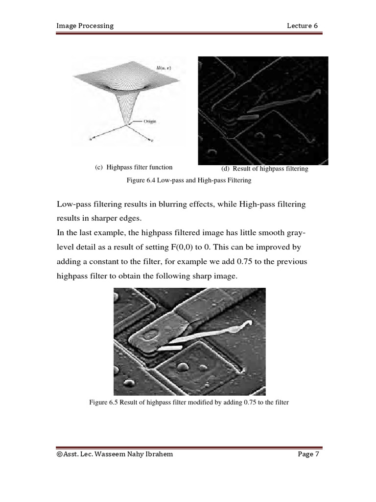 Low vs High Pass Filters in Imaging | PDF | Wavelet | Low Pass Filter