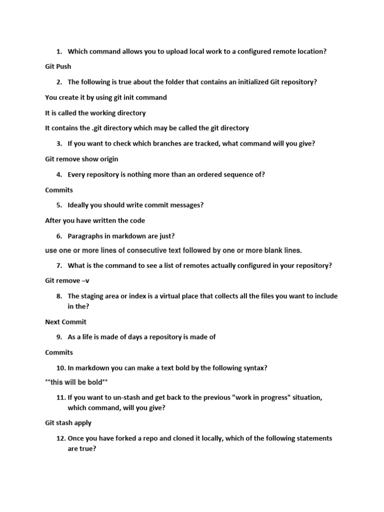 W3schools Git Quiz