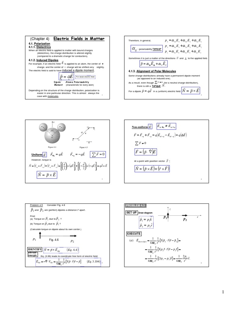 Electric Fields and Polarization in Dielectrics | PDF | Dielectric ...
