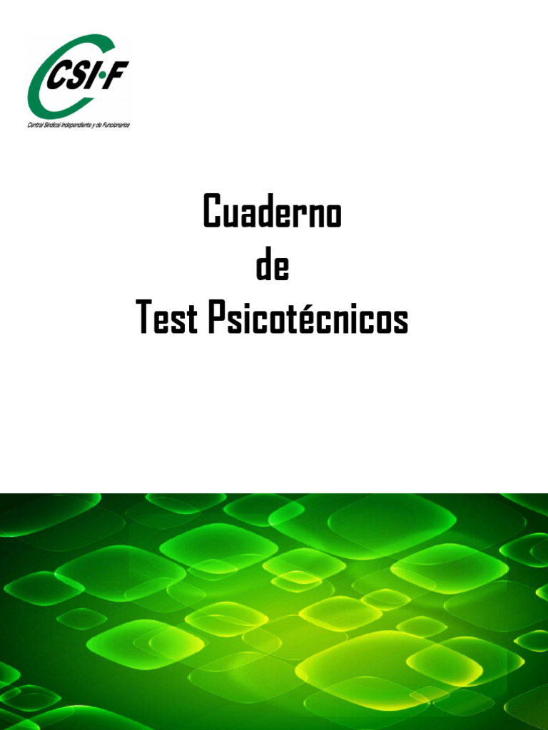 Cuaderno Test Psicotécnicos Pdf