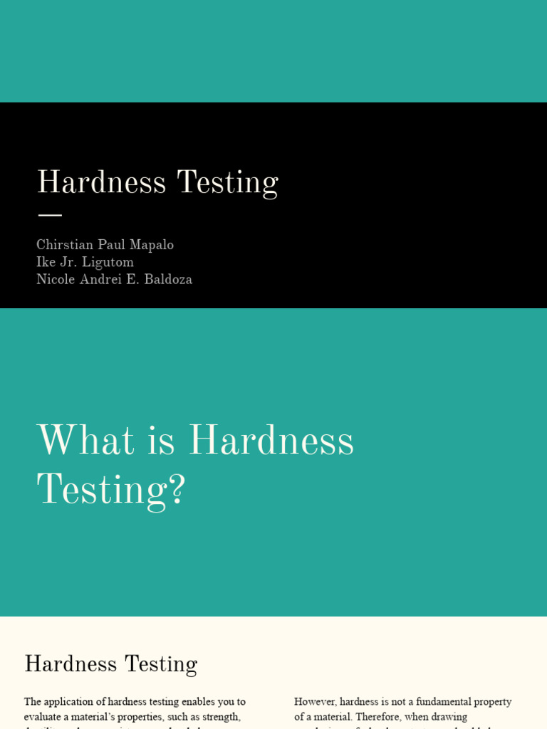 HARDNESS PDF Hardness Tests