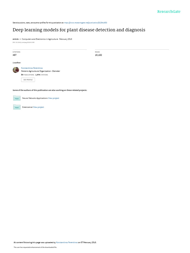 Deep Learning Models For Plant Disease Detection And Diagnosis Pdf