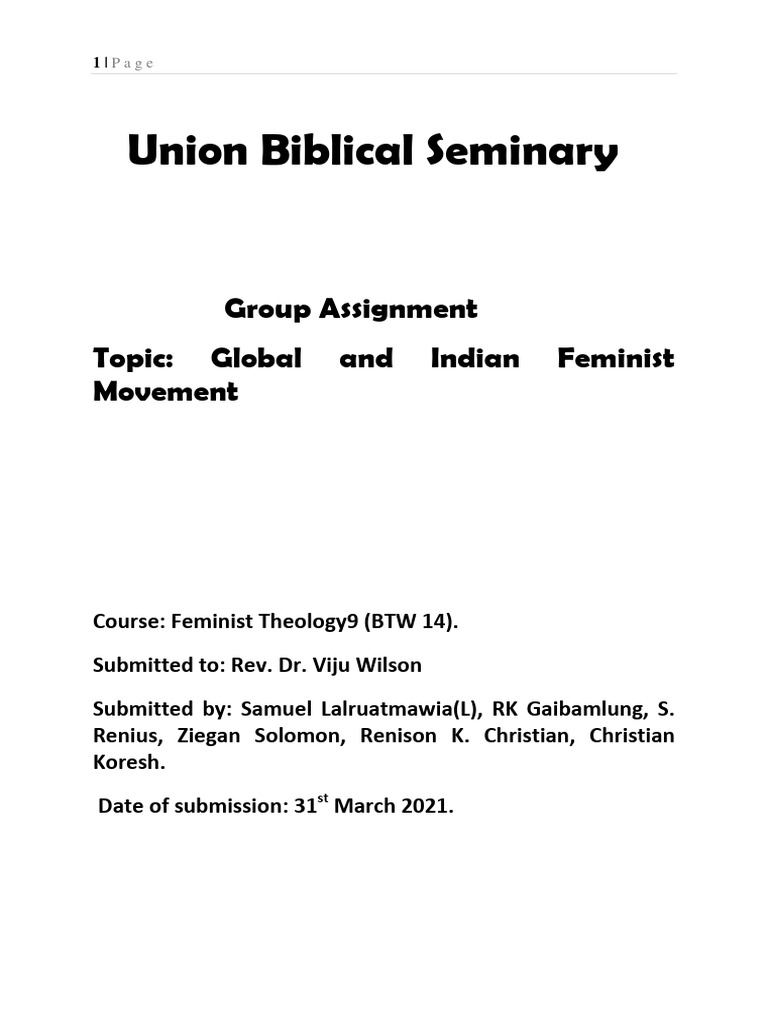 Global & Indian Feminist Movements | PDF | Feminism | Gender Studies